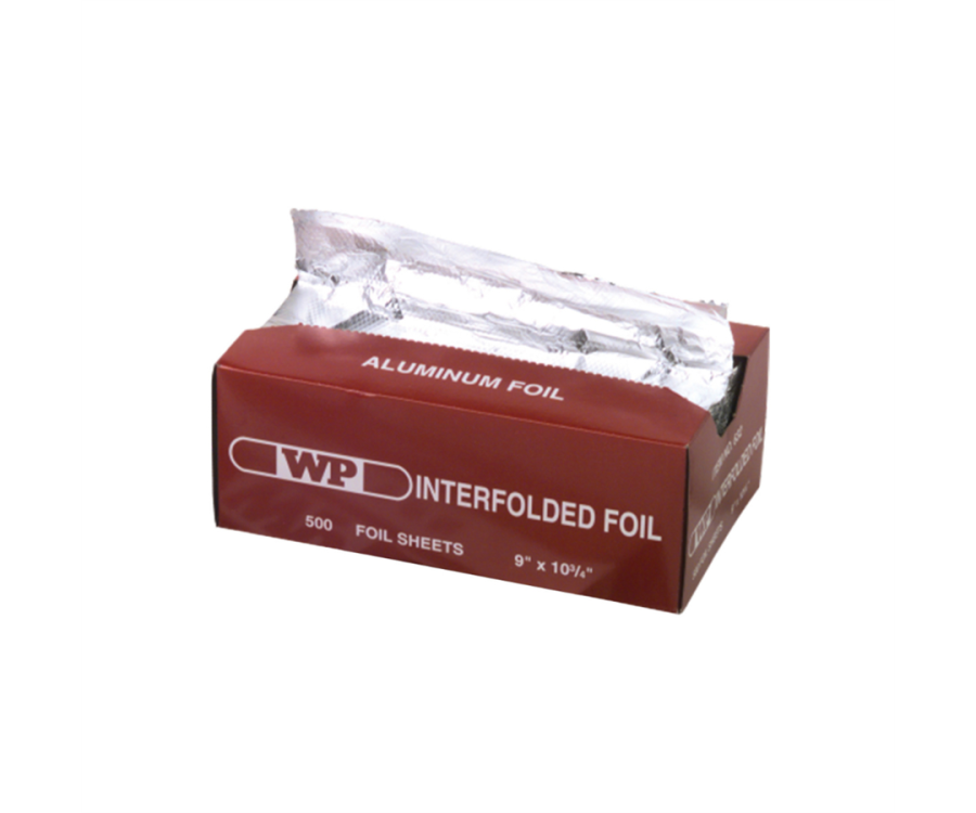 Western Plastics Silver Interfold Aluminium Foil (9 in. x 10.75 in., 500 Sheets/BX, 6 BX/CS)